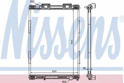 Радиатор MAN F2000 945x689x42