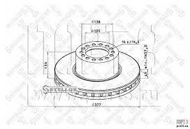 Диск тормозной 377x45x134 MB Atego передний