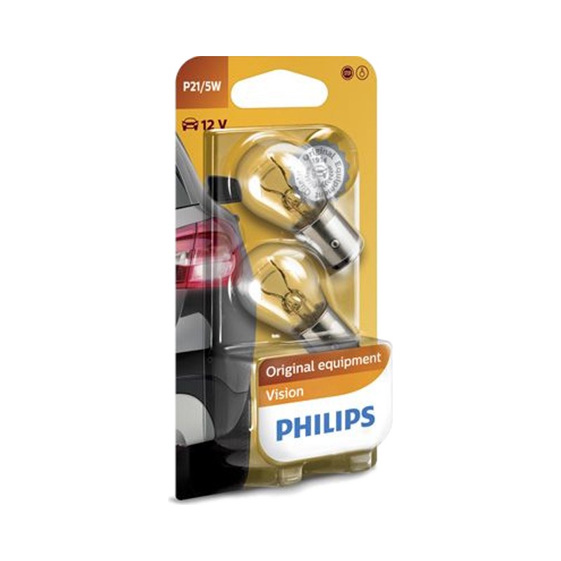 Лампа 12V PY21/5W цокольная 21W BAU15s оранжевая (к-т 2шт.)