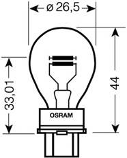 Лампа 12V P27/7W двухконтактная USA