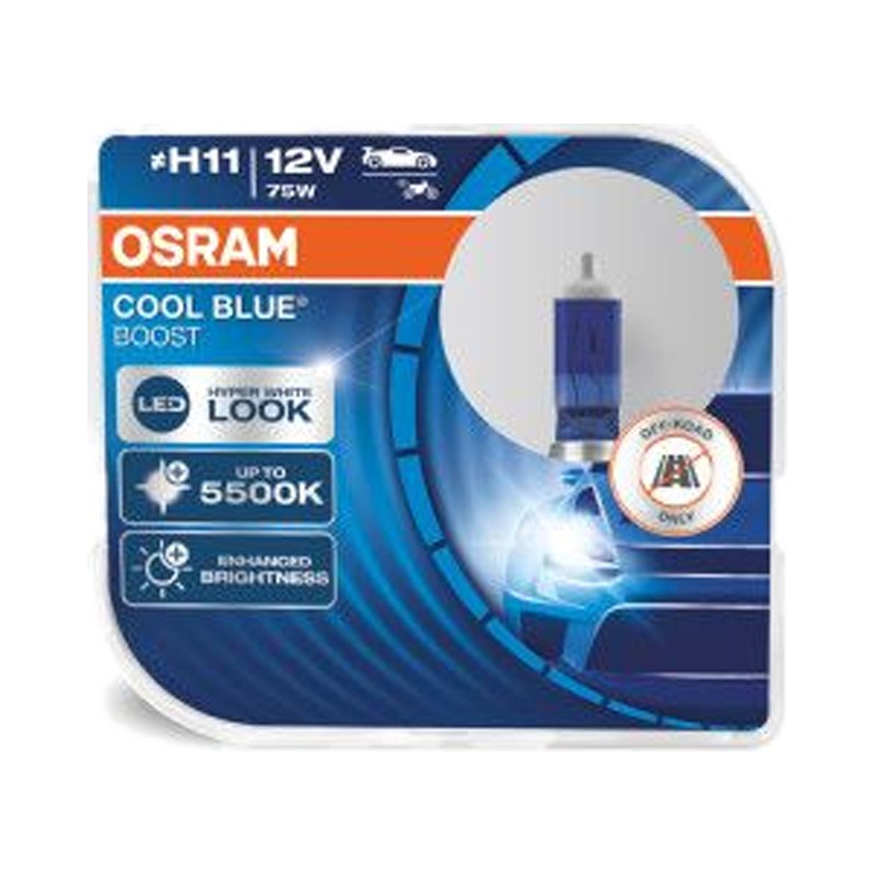 Лампа галоген 12V H11 55W OSRAM cool blue 5000K (к-т 2шт.)