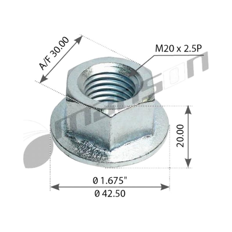 Гайка M20x2.5 болта амортизатора.