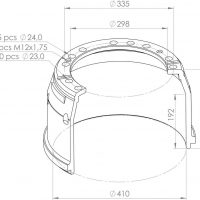 Барабан тормозной задн. 410x180/192 H=280 d=298/335 n10x23 \Omn MAN TGA/LE/F2000/F90