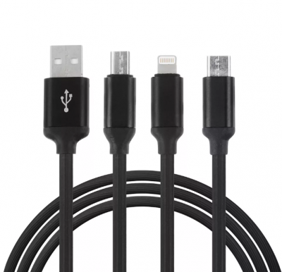 Кабель зарядки телефона 3 в 1, iPhone6/5, micro USB, Tupe-C 1 метр