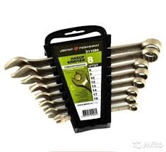 Набор ключей комбинированных; 8, 9, 10, 12, 13, 14, 17, 19; (8 шт, холдер)