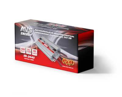 преобразователь напряжения 24-12V (40А) AVS IN-2440