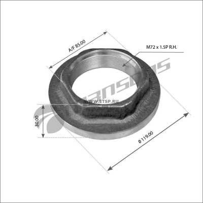 Гайка M72x1.5 SW85 ступицы прав \SAF SK RB 9019/22
