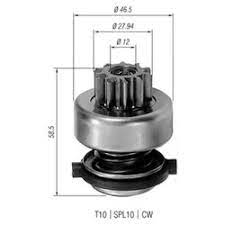 Бендикс стартера  10 зубьев Renault Megane/Clio/Kangoo, Volvo S40/V40 1.9D 88