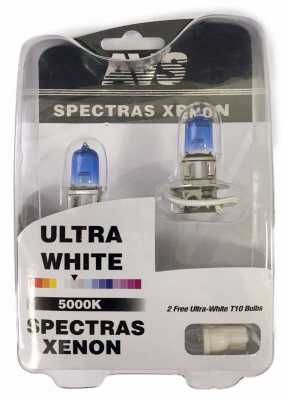 Лампа галоген 12V H3 AVS 5000K Spectras (к-т 2шт. + 2шт. T10)