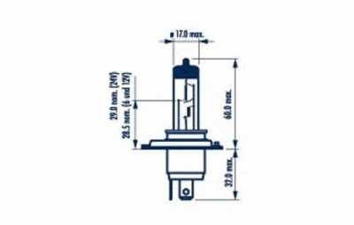 Лампа галоген 12V H4 60/55W NARVA