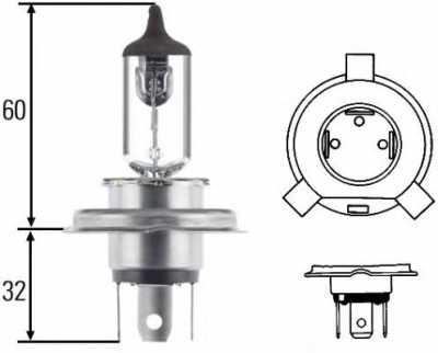 Лампа галоген 24V Н4 75/70W HELLA P43T-38