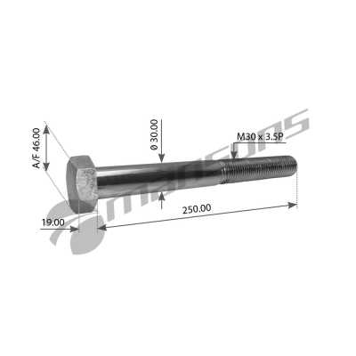 Болт M30x248x3.5 рессоры
