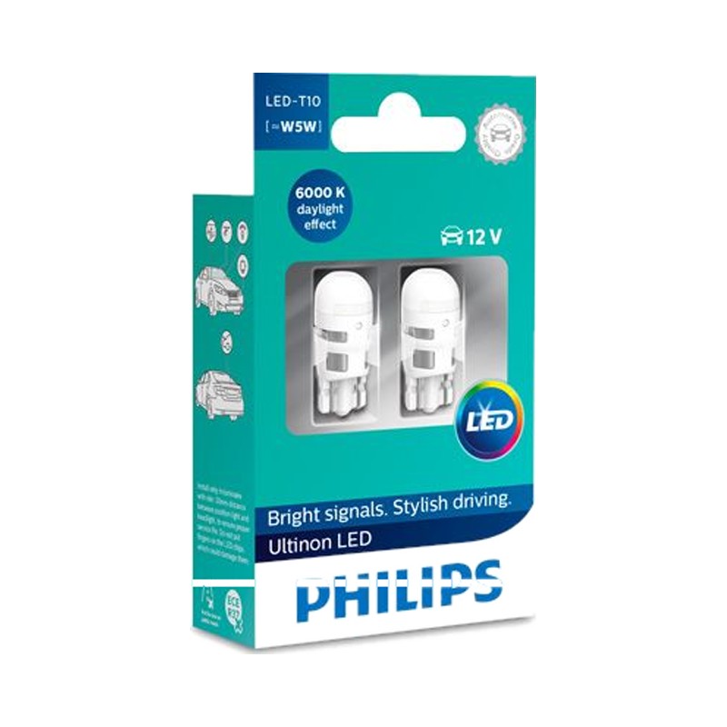 Светодиод W5W 12V Ultinon LED 6000K X2 T10