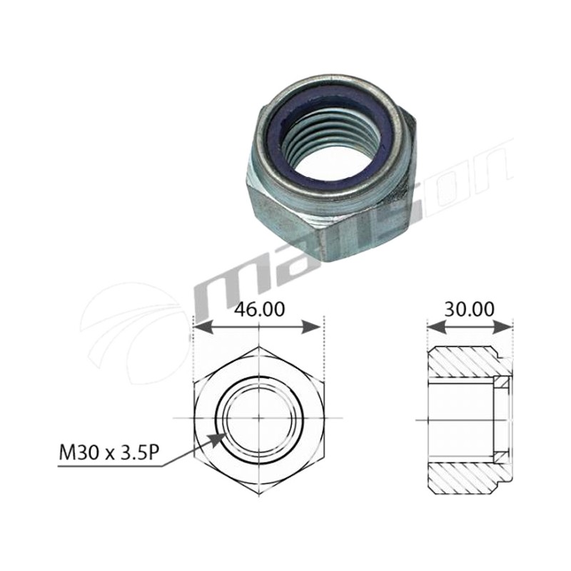 гайка M30x3.5 H=24 SW46