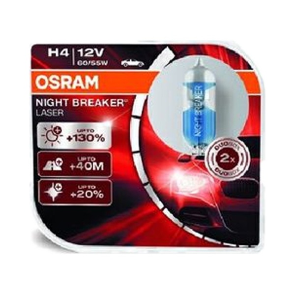 Лампа галоген 12V H4 60/55W OSRAM Night Breaker Laser
