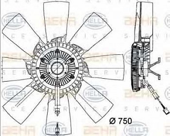Гидромуфта с крыльчаткой. Truck P-,R-,T, 8 лопастей 6 полюсов