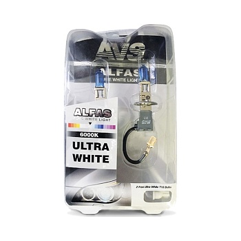 Лампа галоген 12V H1 AVS 6000K Alfas (к-т 2шт.)