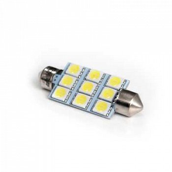 Светодиод T11 SV014 /белый/ (SV8,5/8) 9SMD 5050 42мм 3 chip, блистер, 2 шт