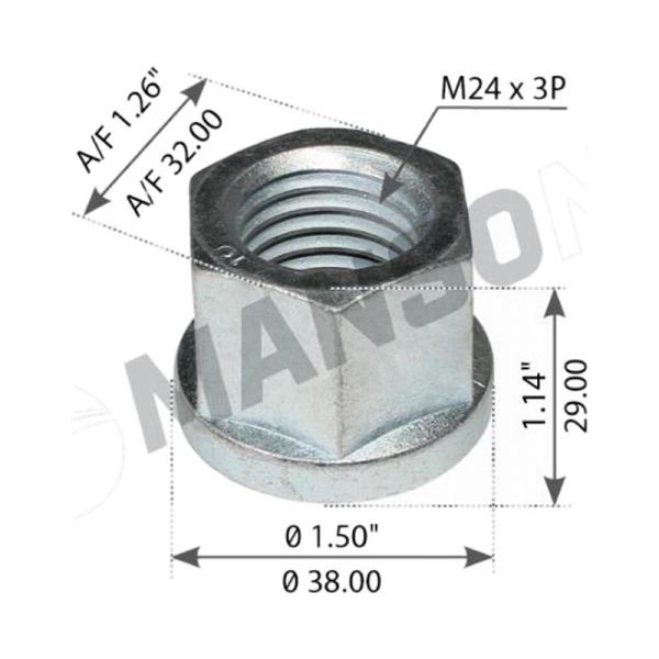 Гайка M24x3x28.5 стремянки