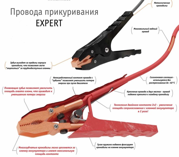 Провода прикуривателя  750А  5м