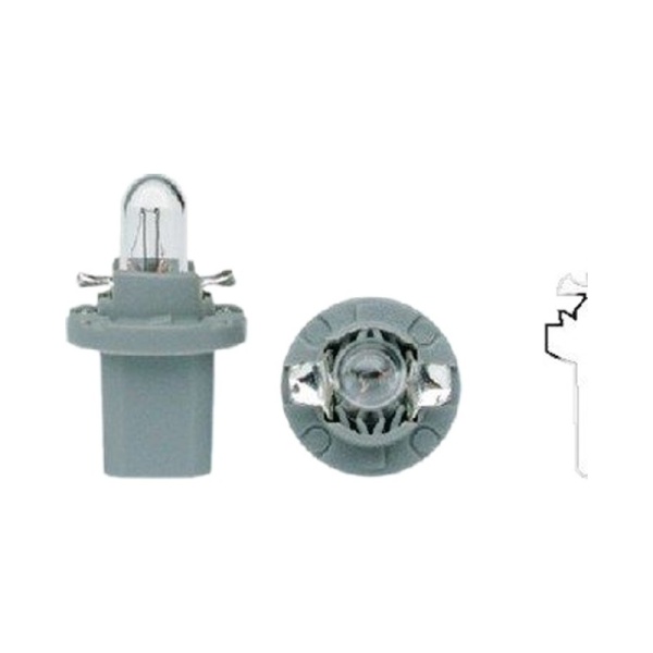 Лампа 24V пластиковый цоколь D8.5D приборная панель 1,2W (контакты сверху)