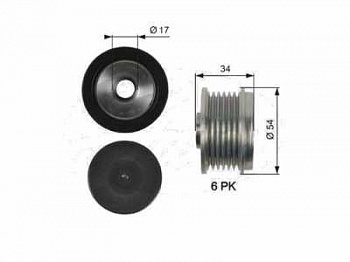 Шкив генератора  HYUNDAI i30 11/i40 12-/i20 10/KIA Ceed 1.4-1.6 12-13