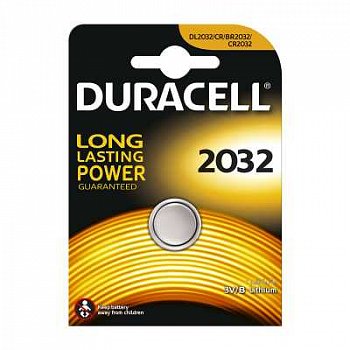 Батарейка литиевая DURACELL CR2032 дисковая 3В (цена за 1 батарейку) бл/1