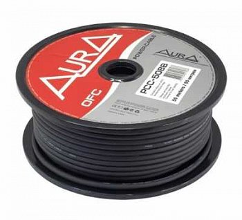 Кабель Акустический  (силовой бескислород медь)чёрный AURA PCC-508B 8GA цена за 1 метр (50метров)