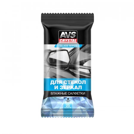 Салфетки влажные для стекол и зеркал AVS
