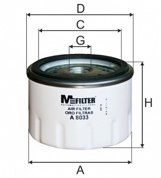 Фильтр турбины IVE / металл     (M16  D=77  H=67)
