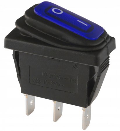 Выключатель герметичный с подсветкой 12B R-791 WL 3C СИНИЙ