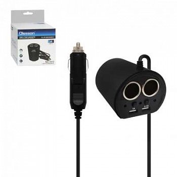 Разветвитель прикуривателя OLESSON 1513  2 входа 120W (12V/24V) + 2 USB 3100 mA