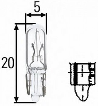 Лампа 24V1.2W щитка приборов без патрона СЕМЕЧКА