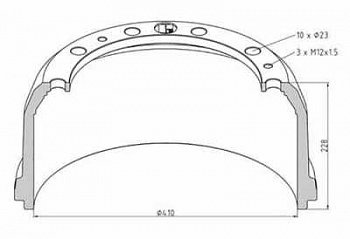 Барабан тормозной 410x172(160)x228 MB