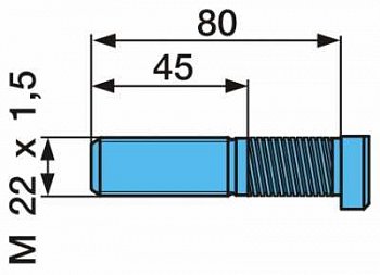 Шпилька колесная M22x1.5x80мм BPW