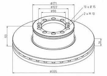 Диск тормозной 330x26x93 MAN