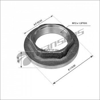Гайка M72x1.5 SW85 ступицы прав \SAF SK RB 9019/22