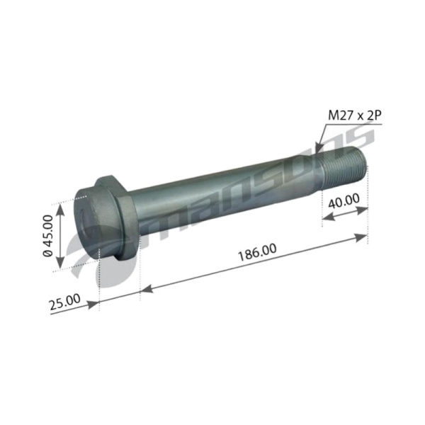 Болт рессоры M27 x 186