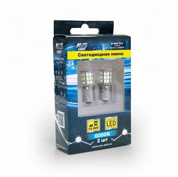 Светодиод Т15 12-30V S105A (BAY15S)  39 диода 1 контакт блистер 2шт (белый)