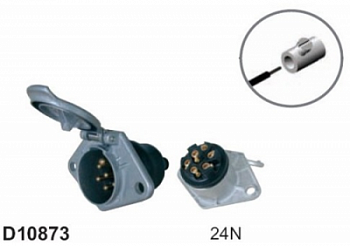 Розетка 7 полюсов N-type алюминий винты