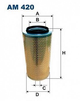 Фильтр воздушный MB     (d=113  D=198  H=378)