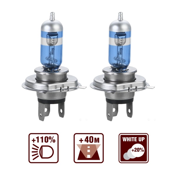Лампа галоген 12V H4 60/55W AVS Sirius (к-т 2шт.)
