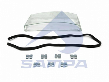 Стекло фары левой (с установочным комплектом) SCANIA 4