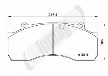 колодки дисковые с пластинами+р/к 247.6x105x3
