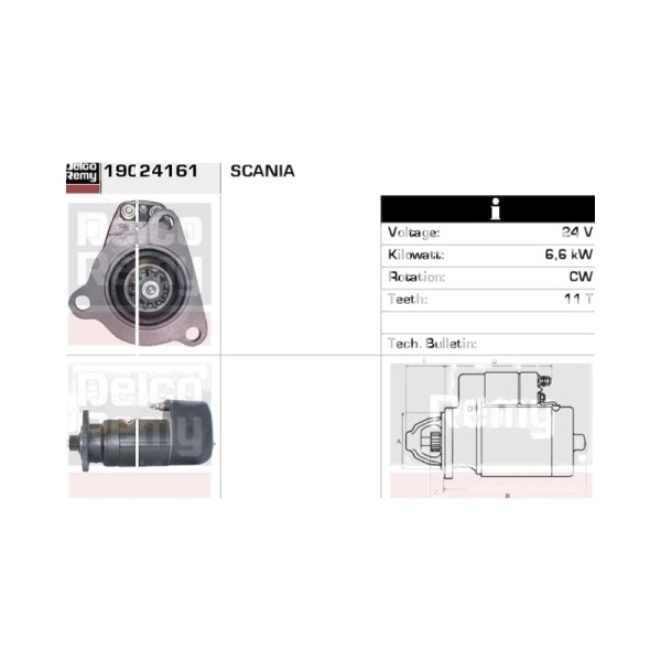 Стартер 24V 6,6 Scania