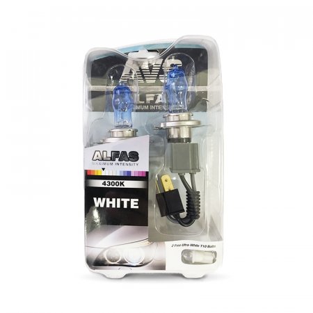 Лампа 12V газонаполненная H4 AVS 4300K Alfas (к-т 2шт.)