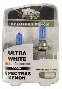 Лампа 12V газонаполненная H7 AVS 5000K Spectras (к-т 2шт. + 2шт. T10)