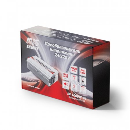 преобразователь напряжения 24-220v 1000W AVS