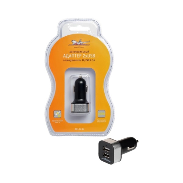 Адаптер автомобильный 2usb 12/24