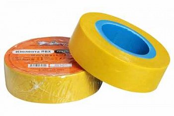Изолента ПВХ желтая, 19 мм*10 м
